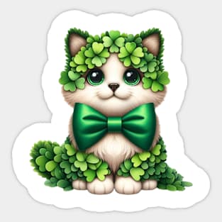Clover Ragdoll Cat St Patricks Day Sticker